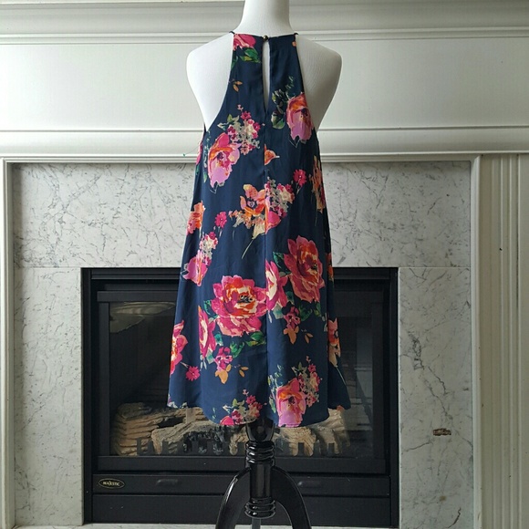 Everly Floral Print Racerback Dress S - Picture 3 of 6